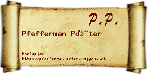 Pfefferman Péter névjegykártya